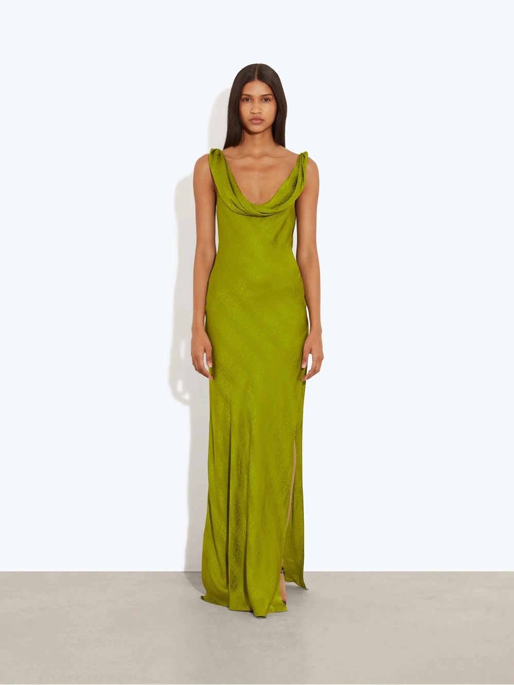 Rat & Boa Navarra Silk Maxi Dress – Lime – Worn Once – Like New ✨ - Picture 3 of 7